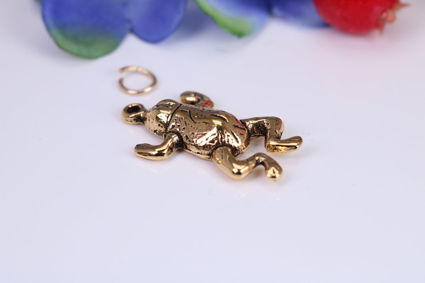 Large Frog Charm, Traditional Charm, Made from Solid Cast Yellow Gold, British Hallmarked