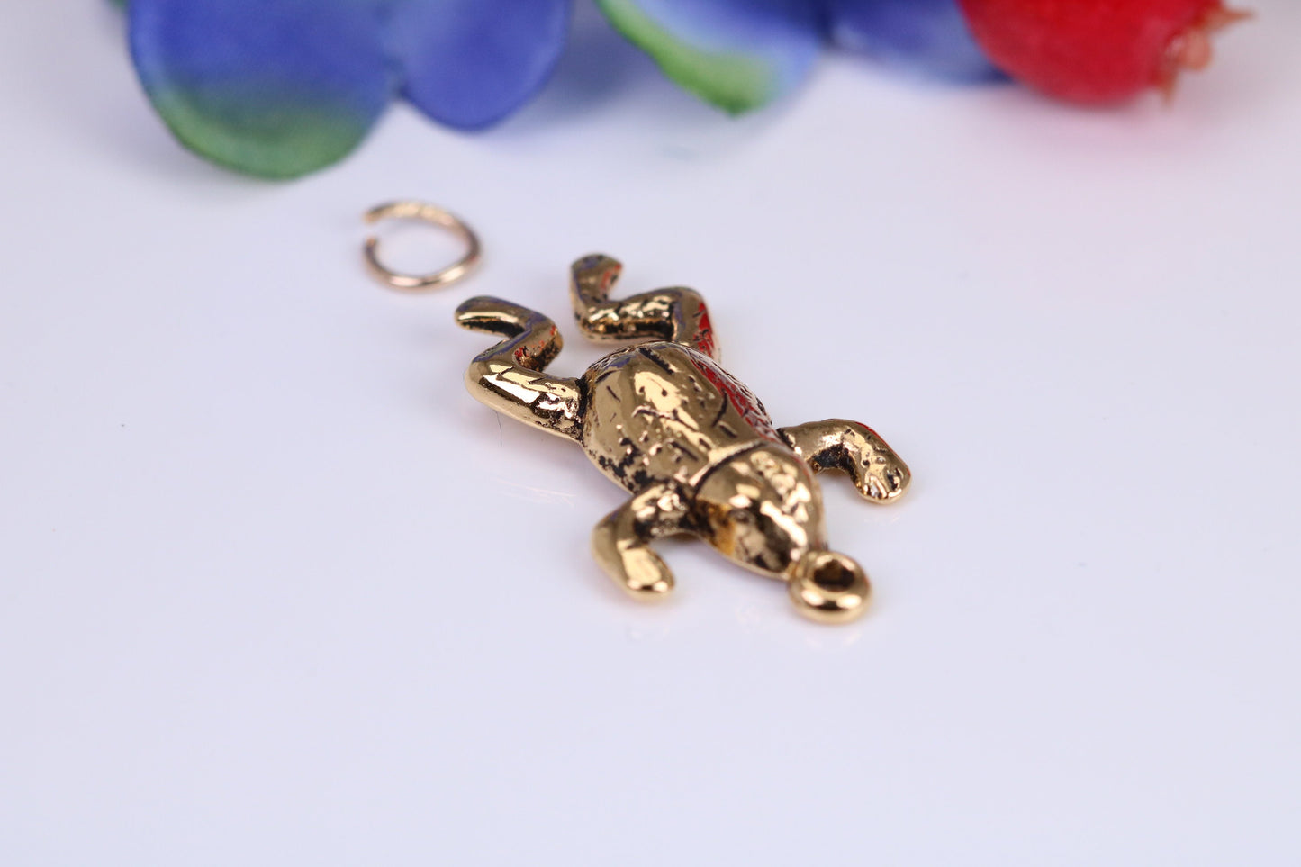 Large Frog Charm, Traditional Charm, Made from Solid Cast Yellow Gold, British Hallmarked