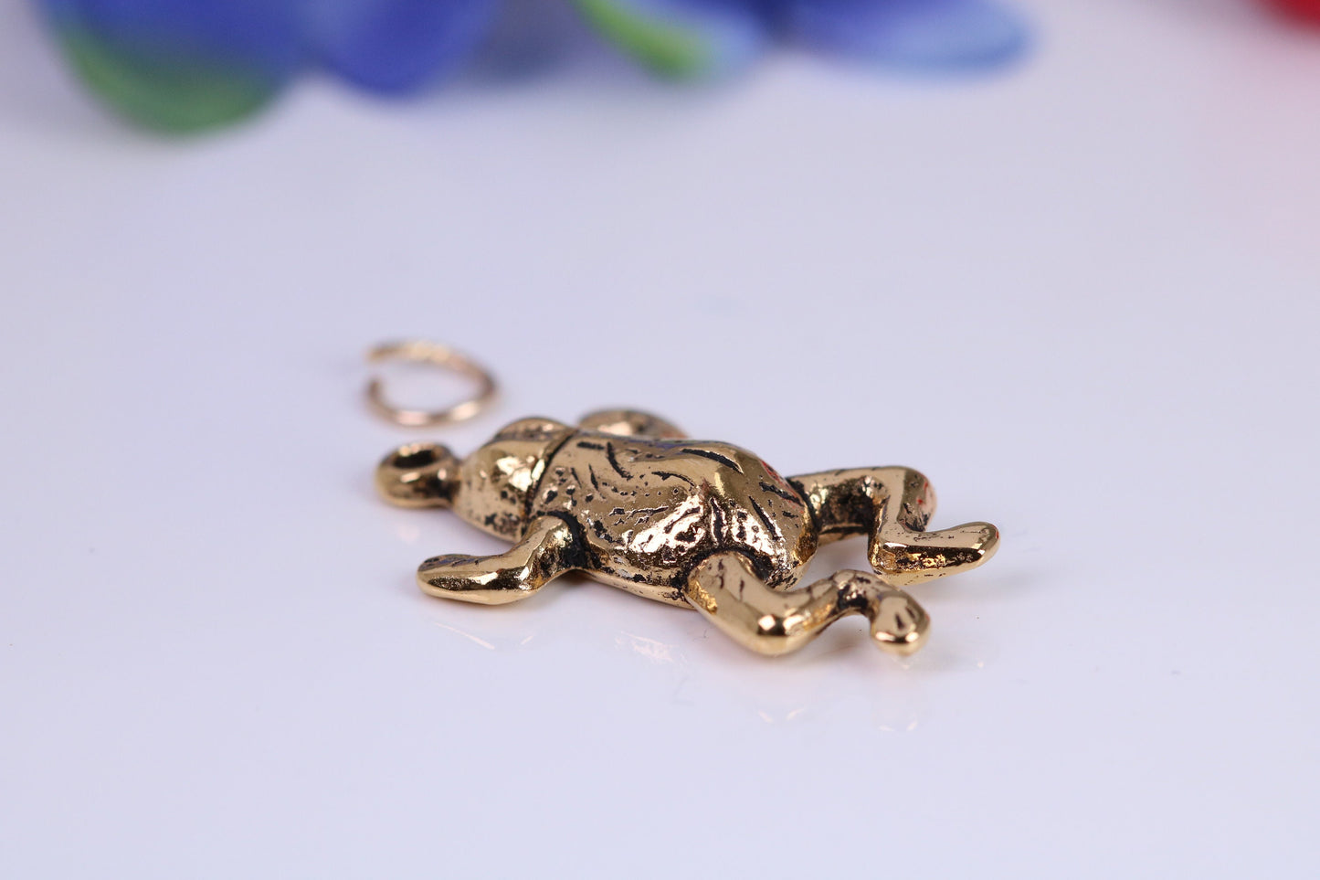 Large Frog Charm, Traditional Charm, Made from Solid Cast Yellow Gold, British Hallmarked