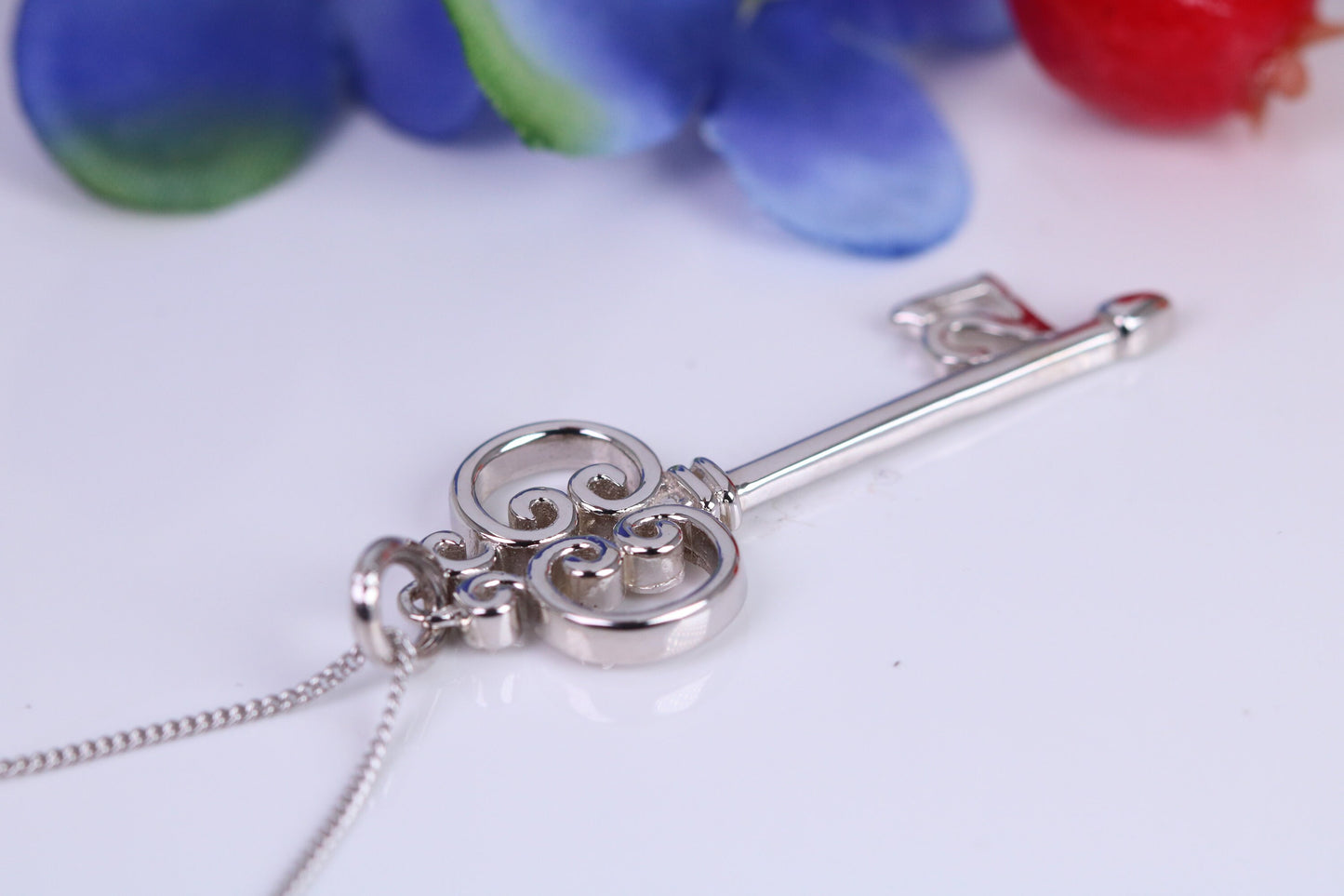 21st Birthday Key Necklace, Made from Solid 925 Grade Sterling Silver
