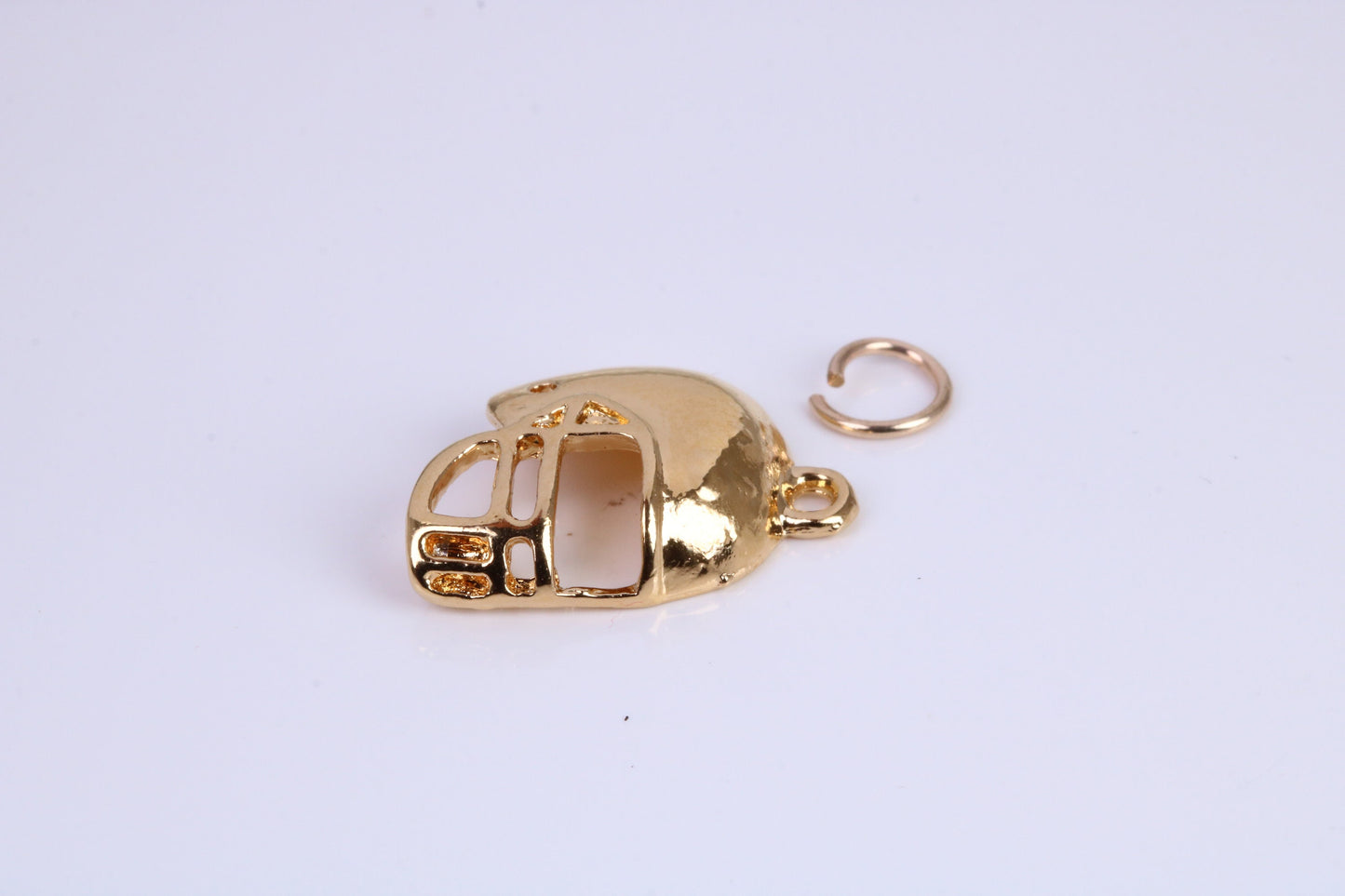 American Football Hat charm, Traditional Charm, Made from Solid Cast Yellow Gold, British Hallmarked