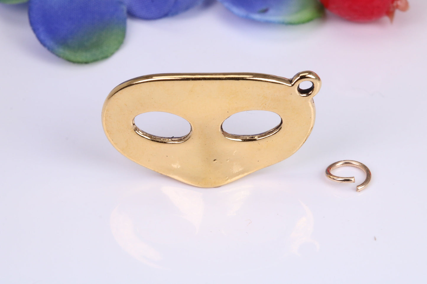 Pantomime Mask Charm, Traditional Charm, Made from Solid Cast Yellow Gold, British Hallmarked