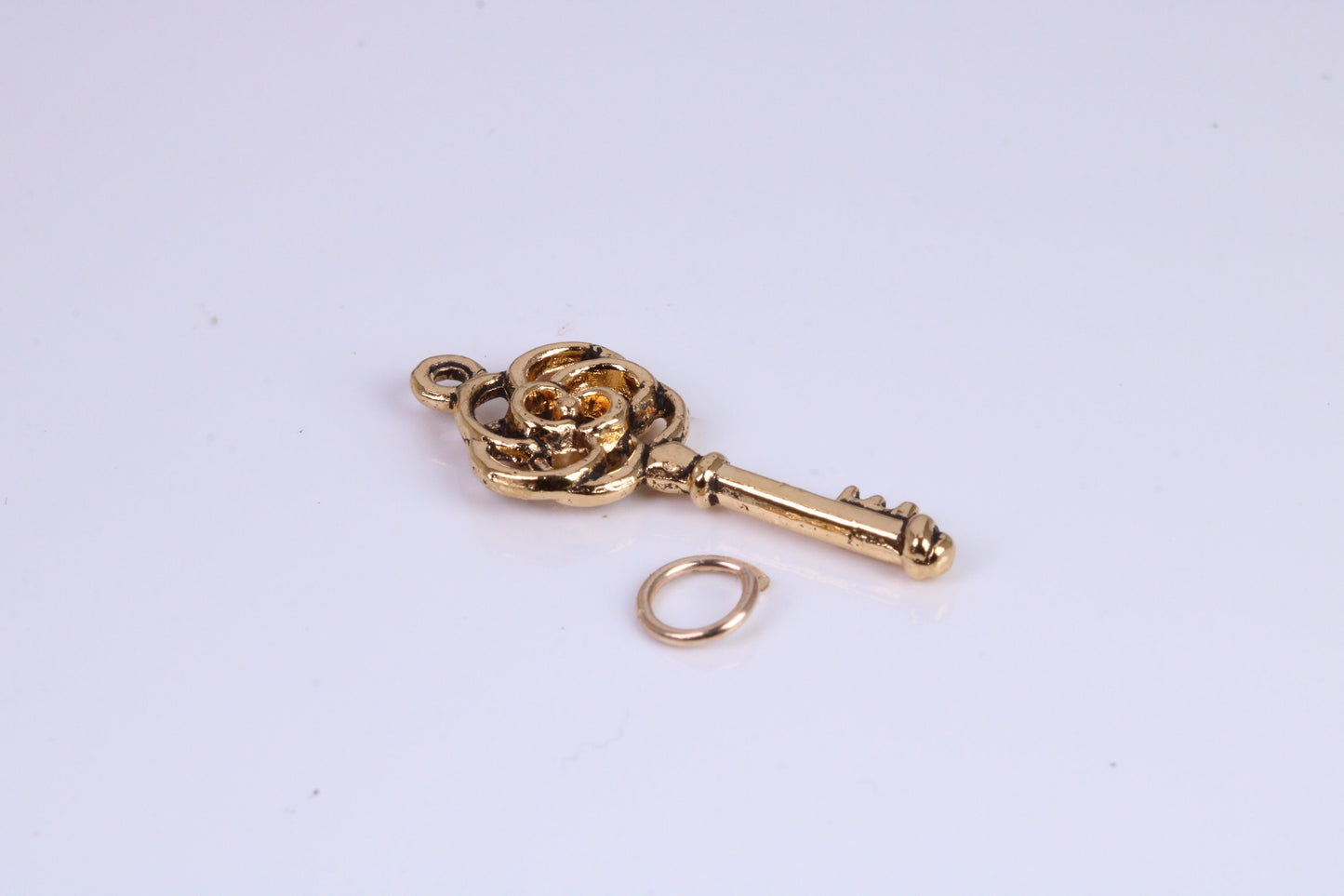 Key Charm, Traditional Charm, Made from Solid Cast Yellow Gold, British Hallmarked