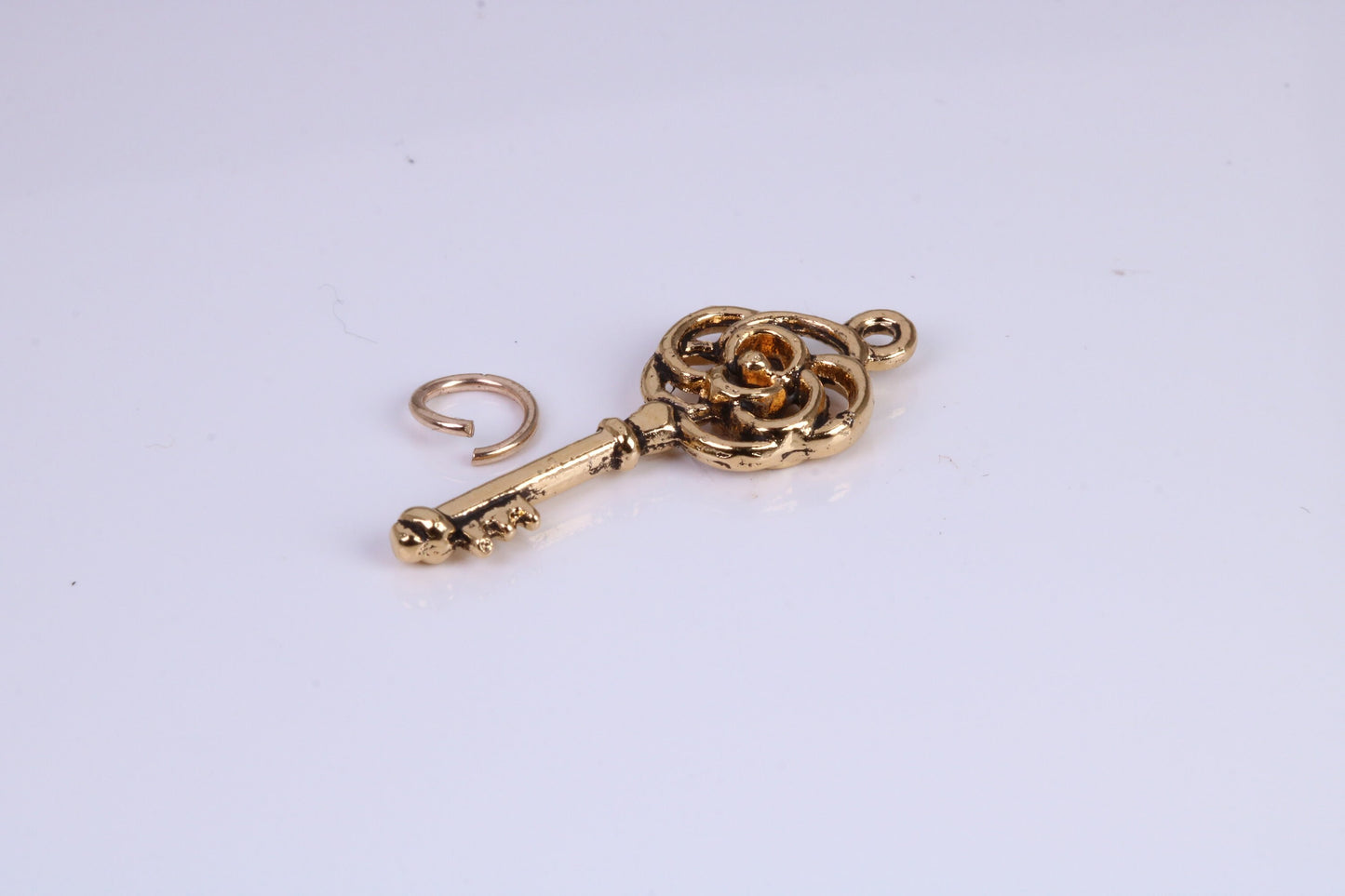 Key Charm, Traditional Charm, Made from Solid Cast Yellow Gold, British Hallmarked