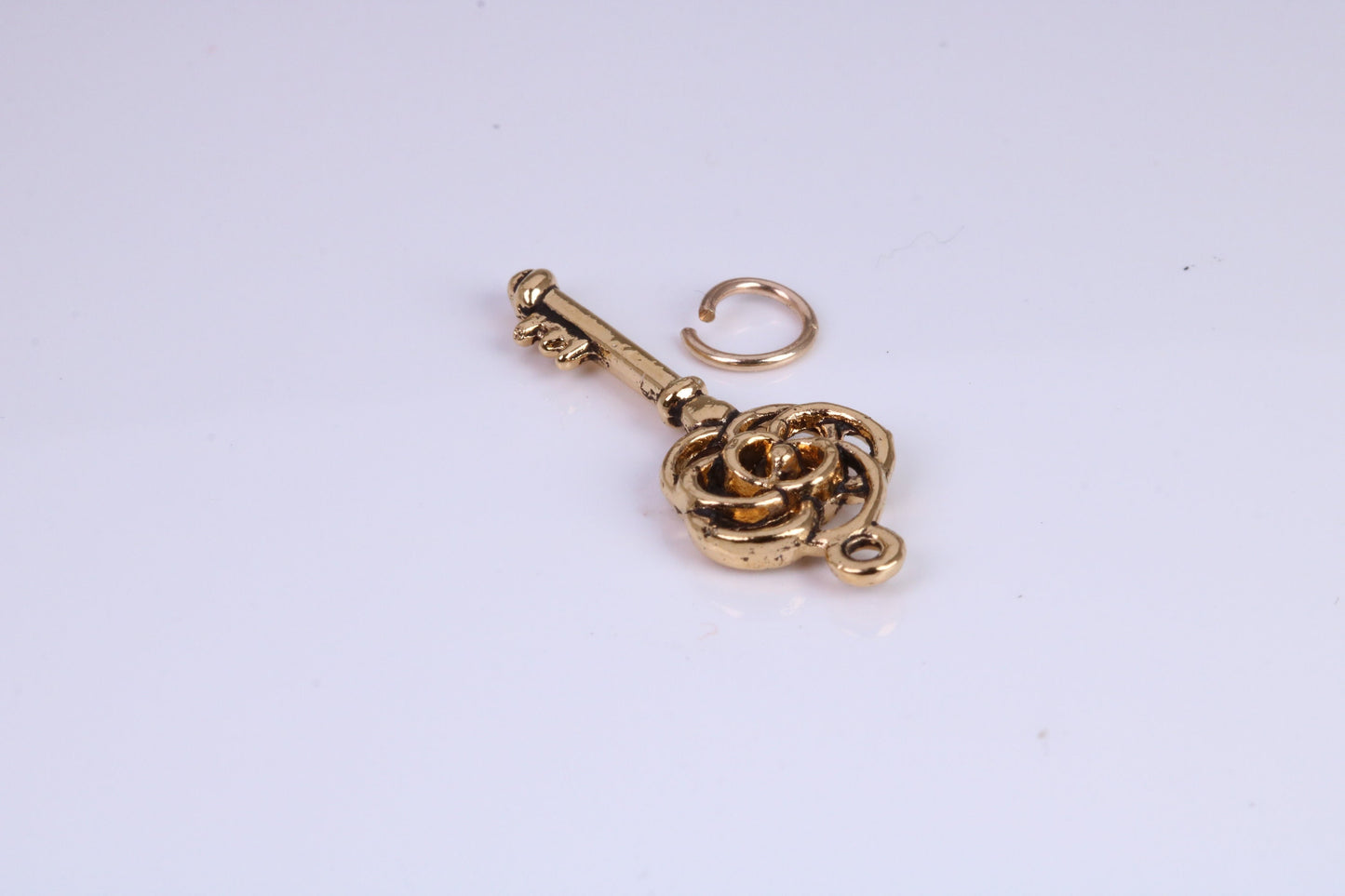 Key Charm, Traditional Charm, Made from Solid Cast Yellow Gold, British Hallmarked