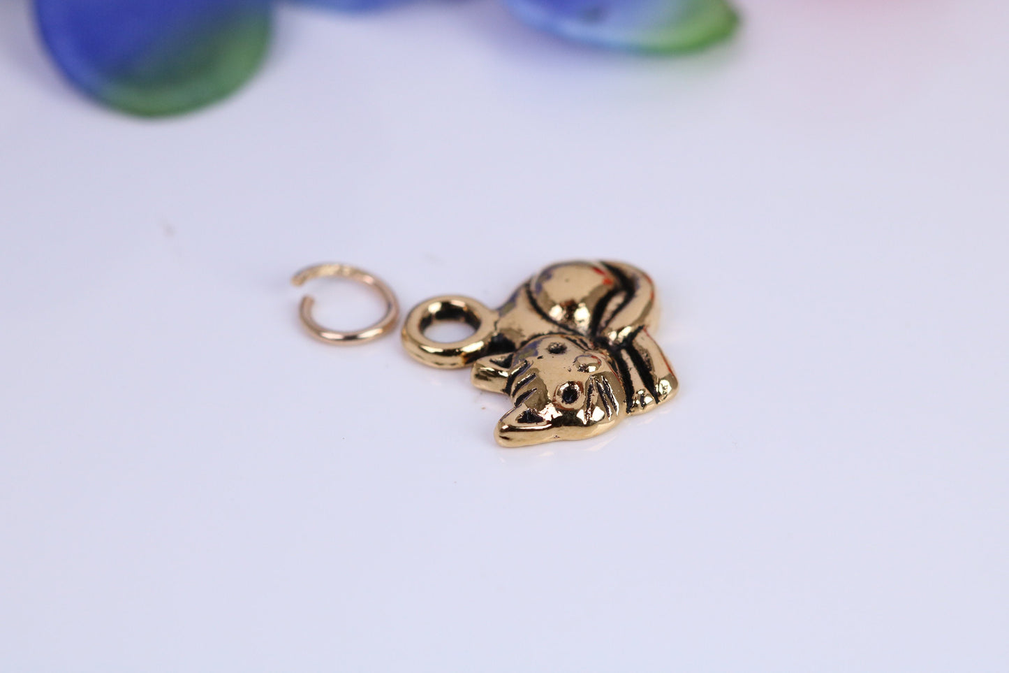 Cat Charm, Traditional Charm, Made from Solid Cast Yellow Gold, British Hallmarked