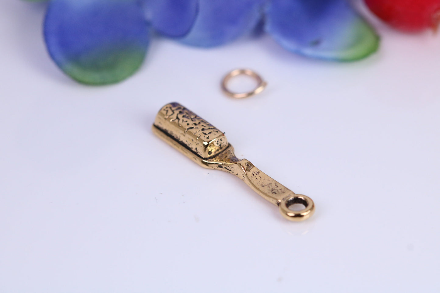 Hair Brush Charm, Traditional Charm, Made from Solid Cast Yellow Gold, British Hallmarked