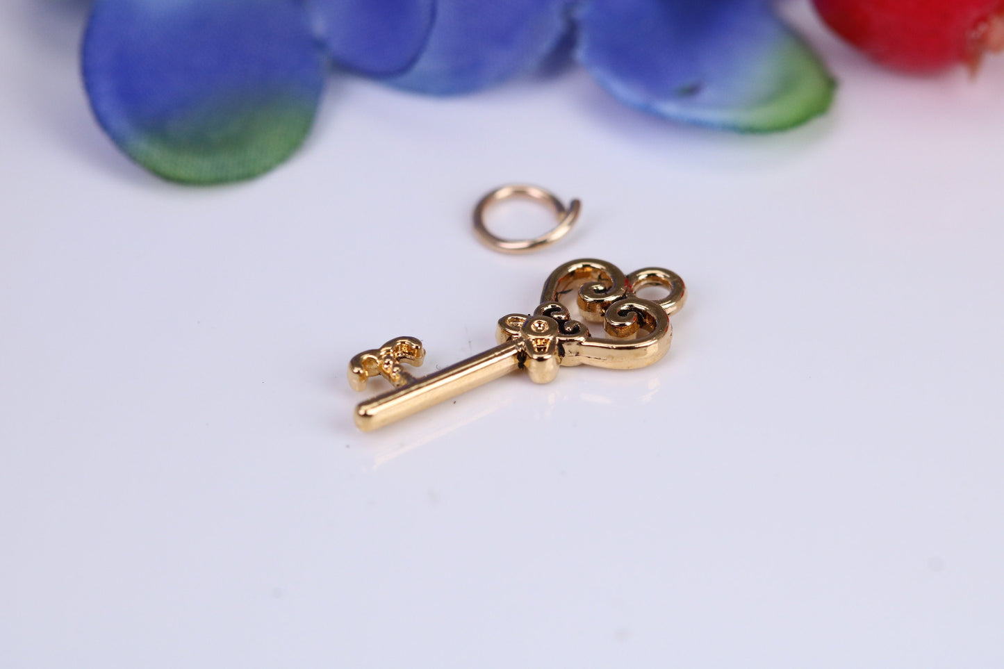 Key Charm, Traditional Charm, Made from Solid Cast Yellow Gold, British Hallmarked
