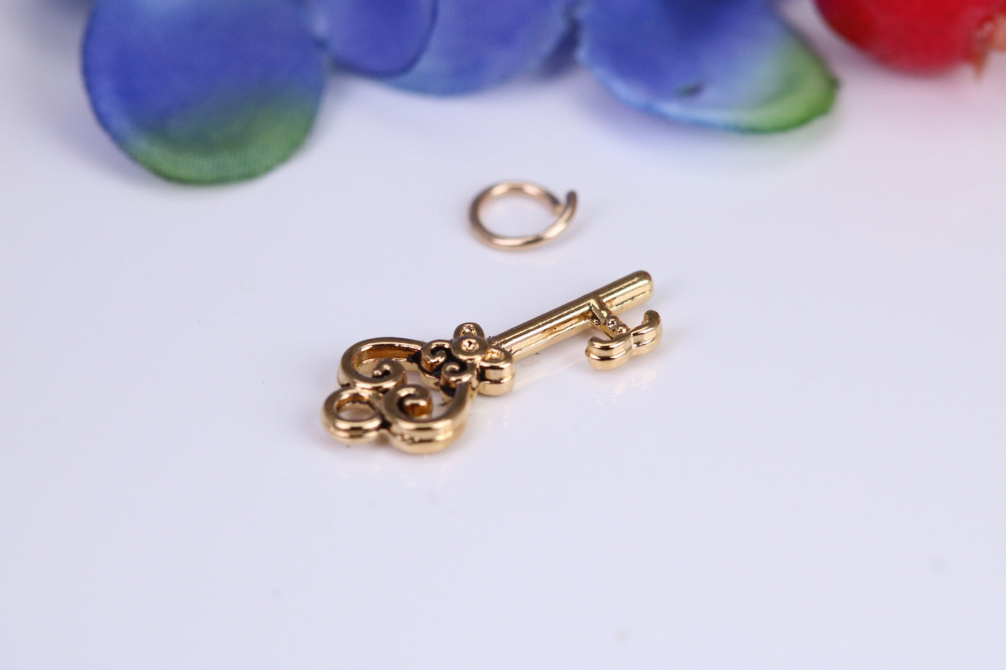 Key Charm, Traditional Charm, Made from Solid Cast Yellow Gold, British Hallmarked