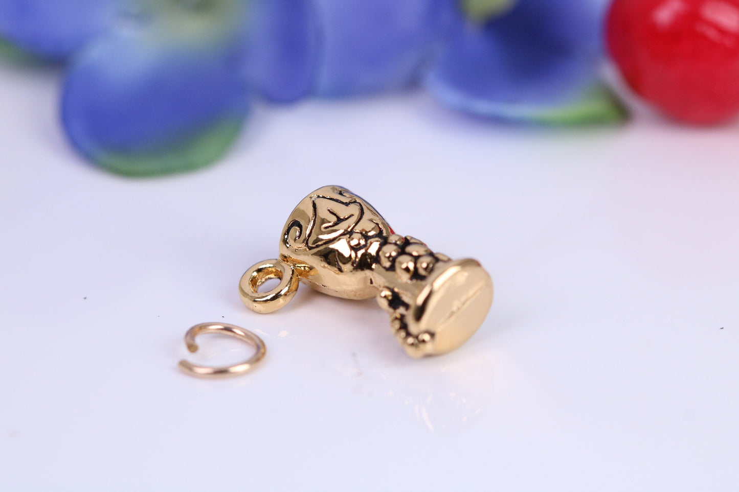 Wine Goblet Charm, Traditional Charm, Made from Solid Cast Yellow Gold, British Hallmarked