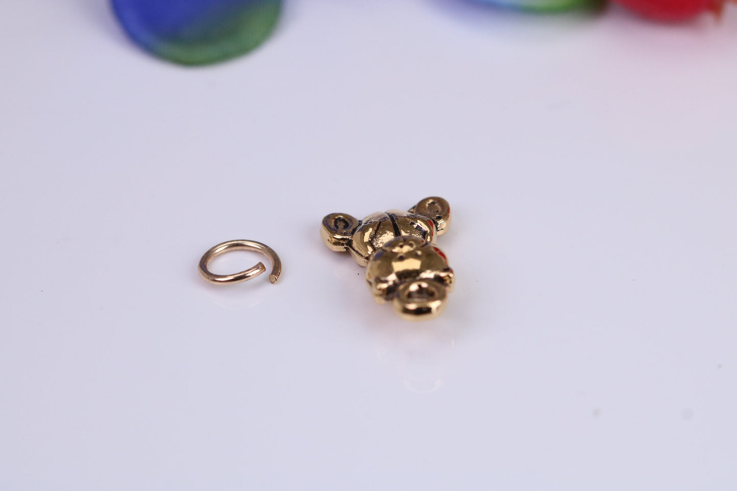 Teddy Bear Charm, Traditional Charm, Made from Solid Cast Yellow Gold, British Hallmarked