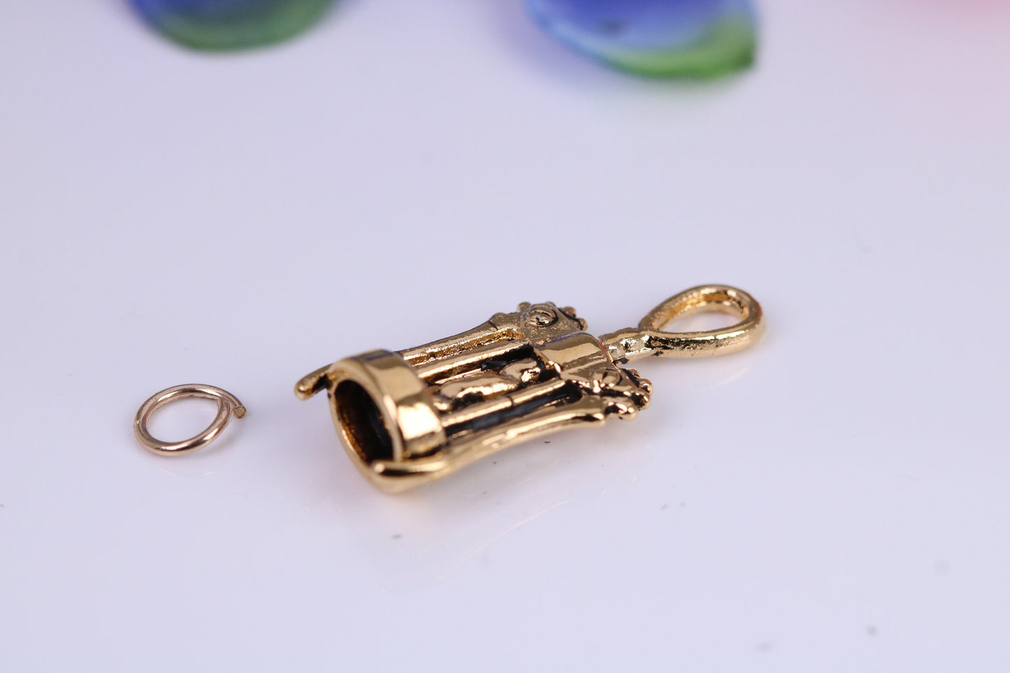 Wine Bottle Opener Charm, Traditional Charm, Made from Solid Cast Yellow Gold, British Hallmarked