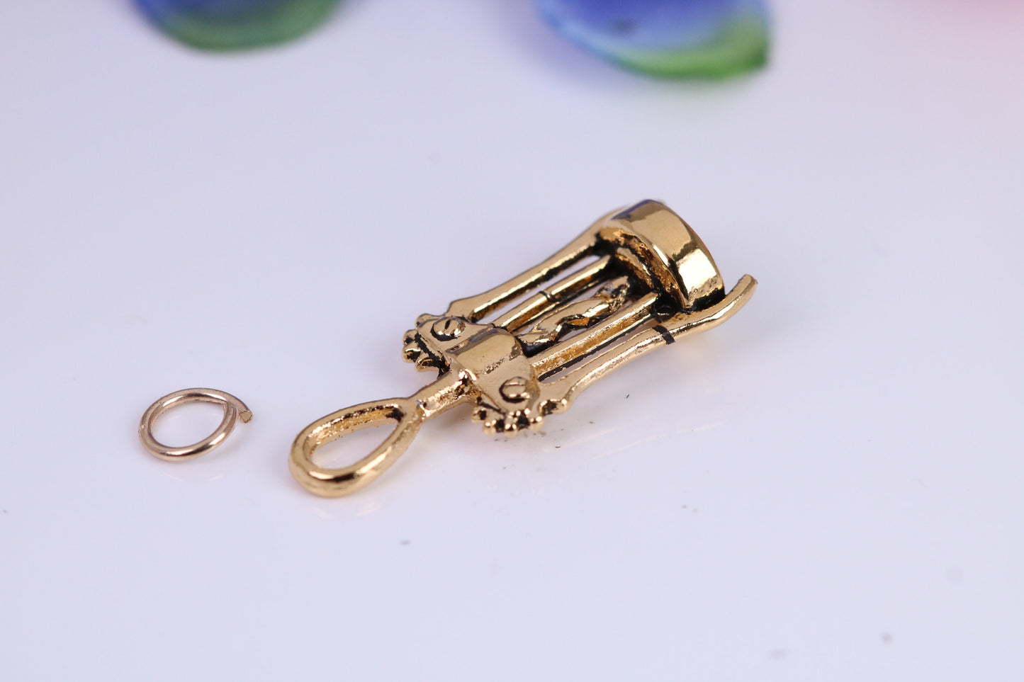 Wine Bottle Opener Charm, Traditional Charm, Made from Solid Cast Yellow Gold, British Hallmarked
