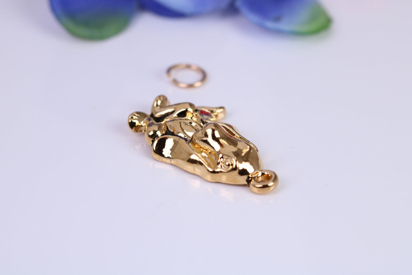Basset Hound Charm, Traditional Charm, Made from Solid Cast Yellow Gold, British Hallmarked