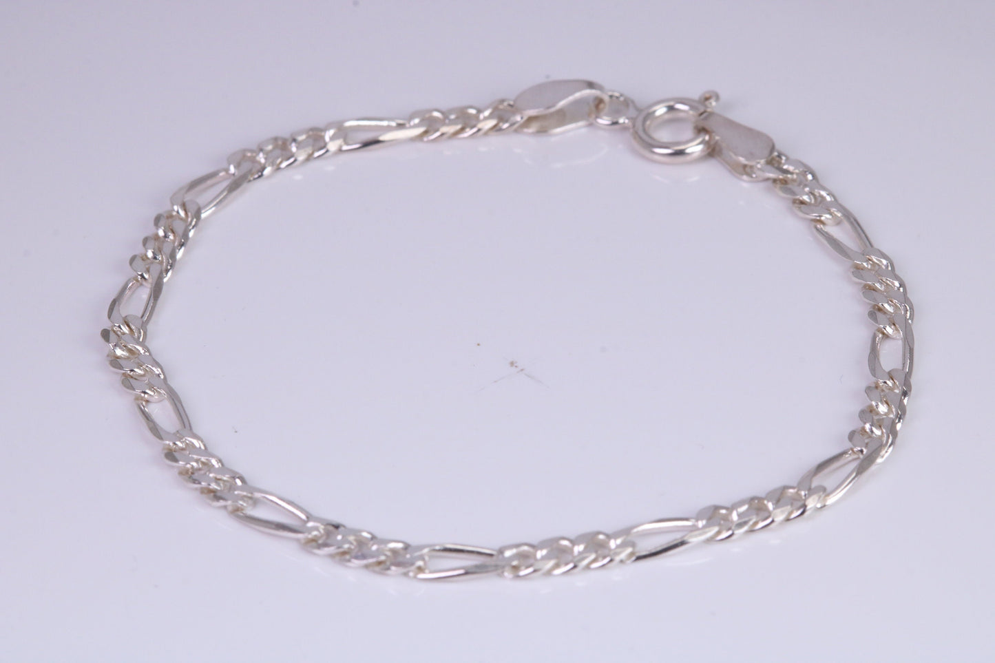 5 Inch long Diamond cut Link Bracelet, suitable for child, made from solid Sterling Silver