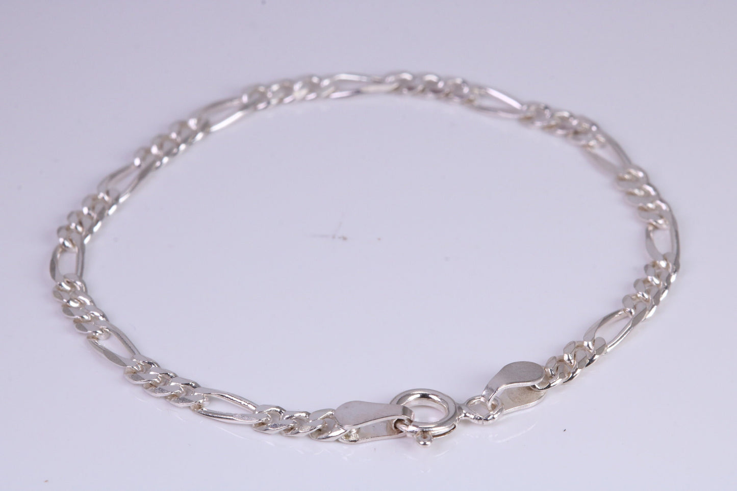5 Inch long Diamond cut Link Bracelet, suitable for child, made from solid Sterling Silver