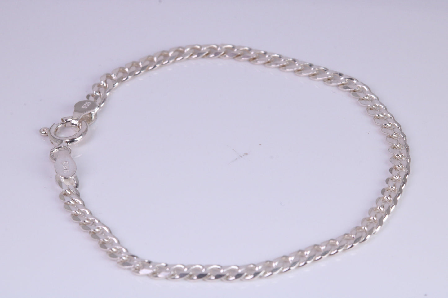 5 Inch long Diamond cut Link Bracelet, suitable for child, made from solid Sterling Silver