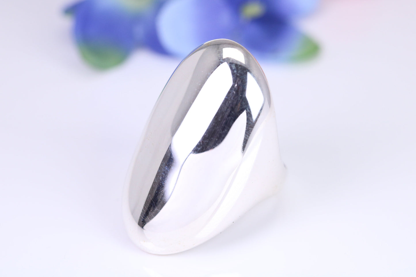 Oval Signet Ring, very very large substantial and very heavy, made from solid cast silver, British Hallmarked
