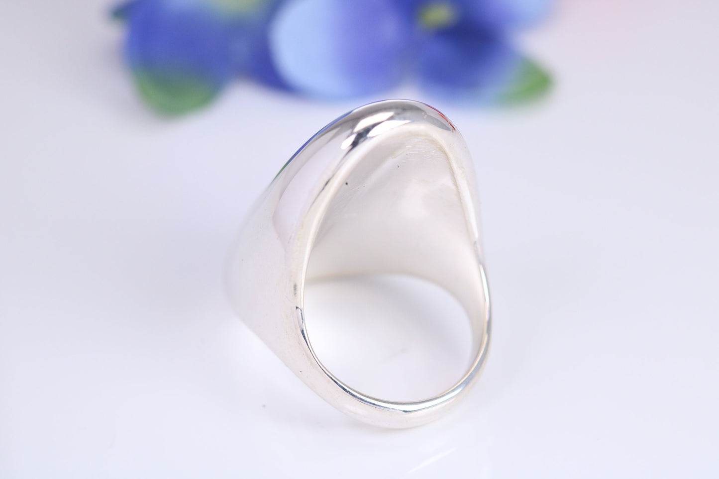 Oval Signet Ring, very very large substantial and very heavy, made from solid cast silver, British Hallmarked