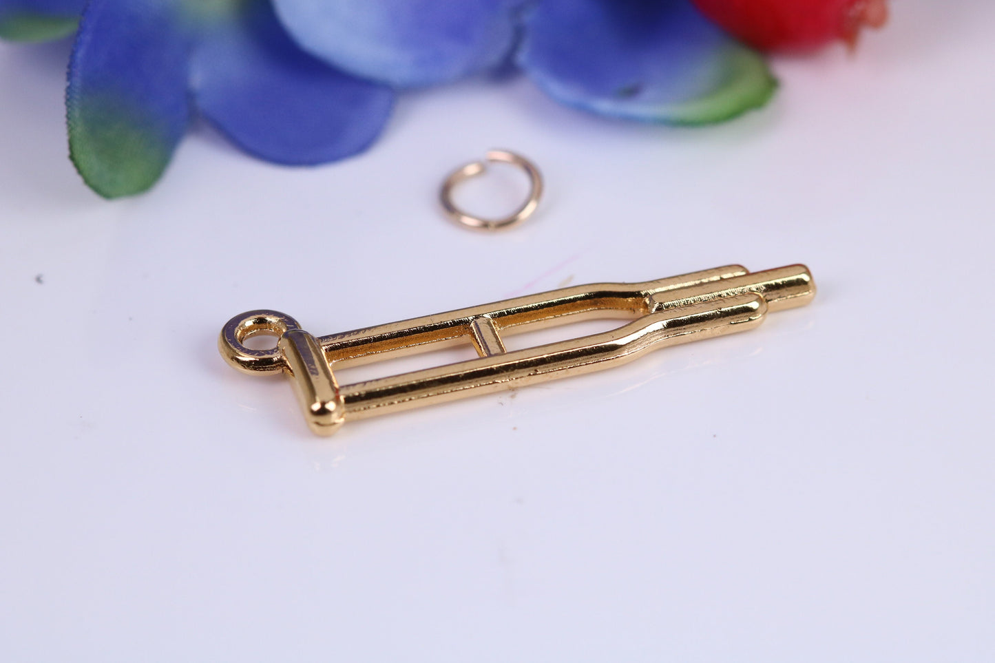 Crutch Charm, Traditional Charm, Made from Solid Cast Yellow Gold, British Hallmarked