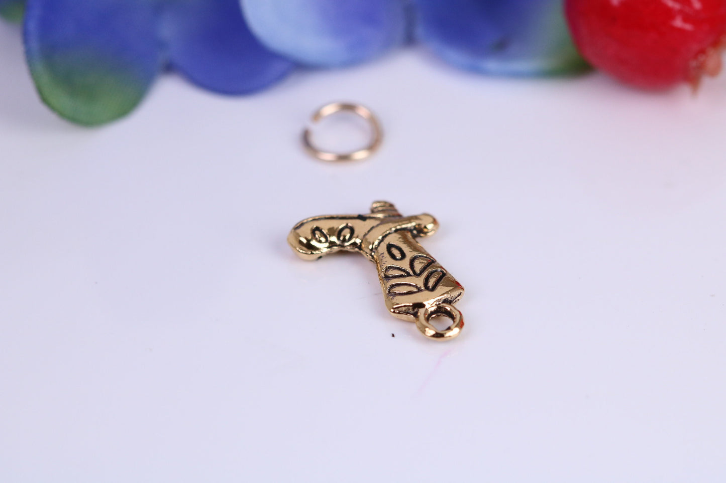 Cowboy Boot Charm, Traditional Charm, Made from Solid Cast Yellow Gold, British Hallmarked