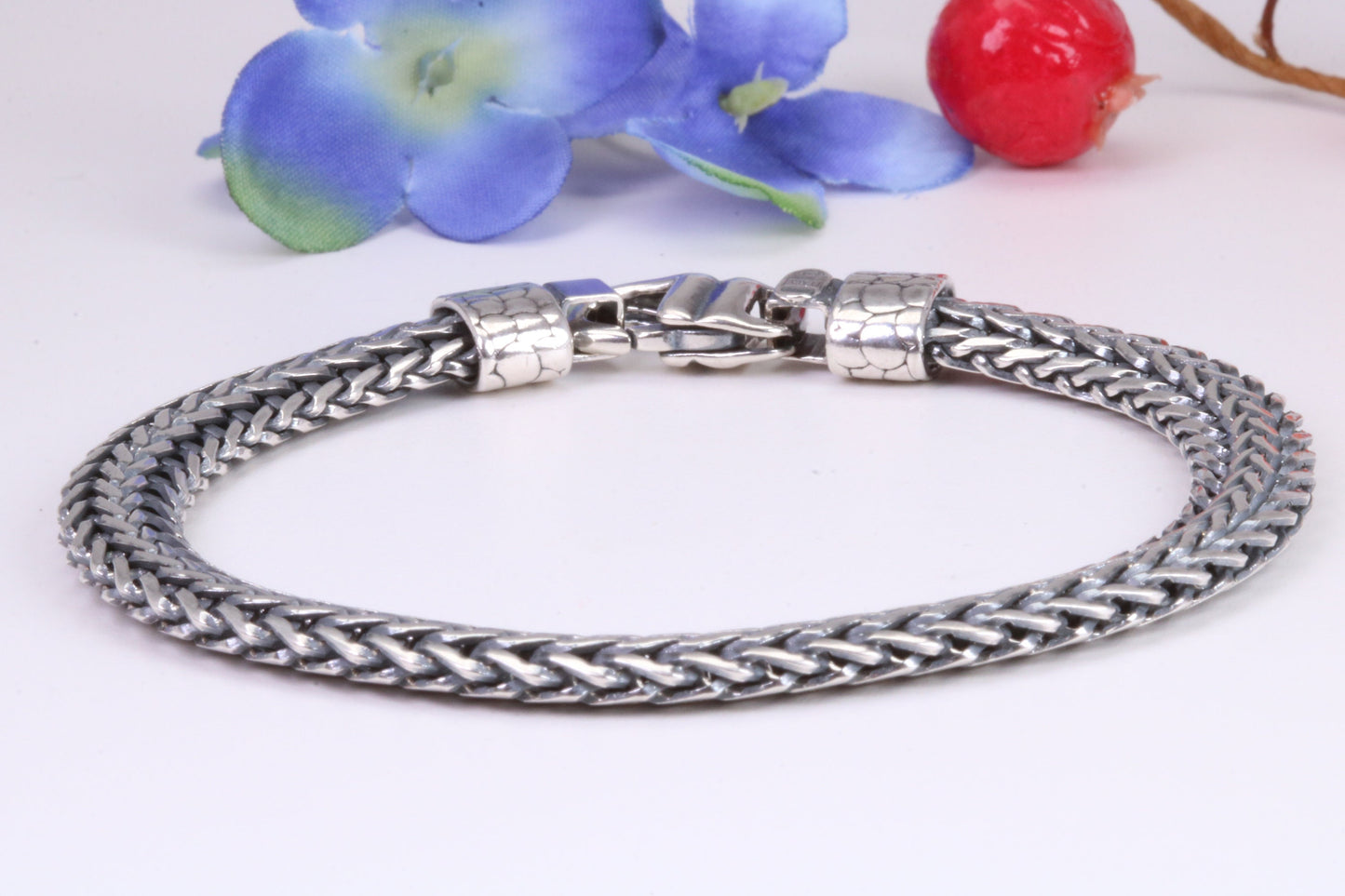Cuban Bracelet, made from solid Sterling Silver, 7.50 Inches Long x 7 mm Wide, British Hallmarked