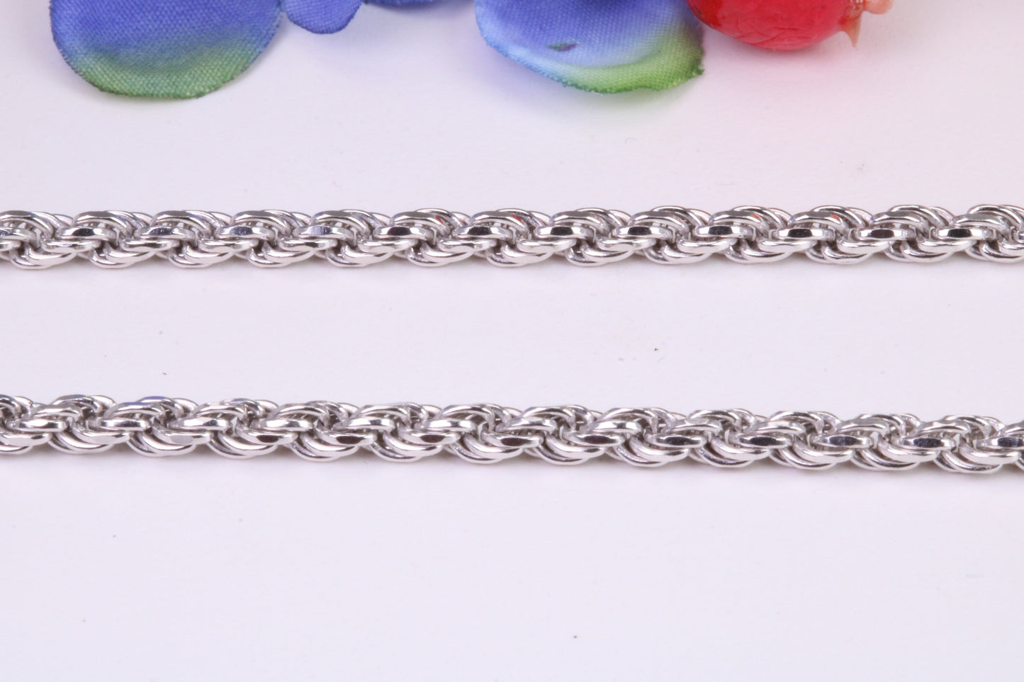 Gents heavy 22 inch Chain, Twisted Rope Chain, made from solid Sterling Silver, 22 Inches Long x 3 mm wide, British Hallmarked