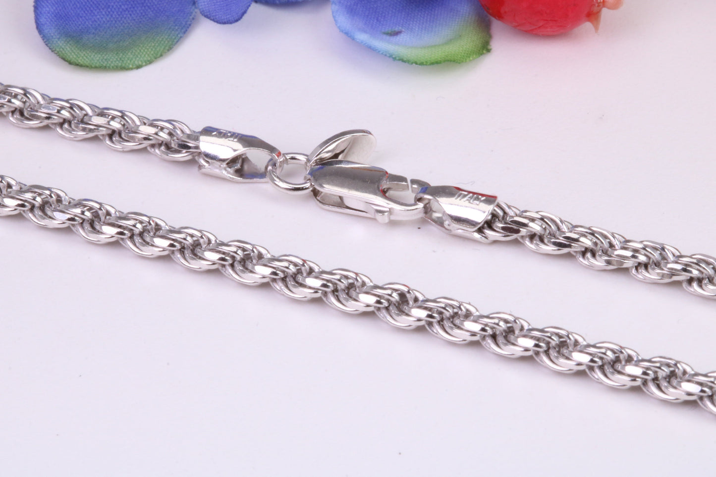 Gents heavy 22 inch Chain, Twisted Rope Chain, made from solid Sterling Silver, 22 Inches Long x 3 mm wide, British Hallmarked