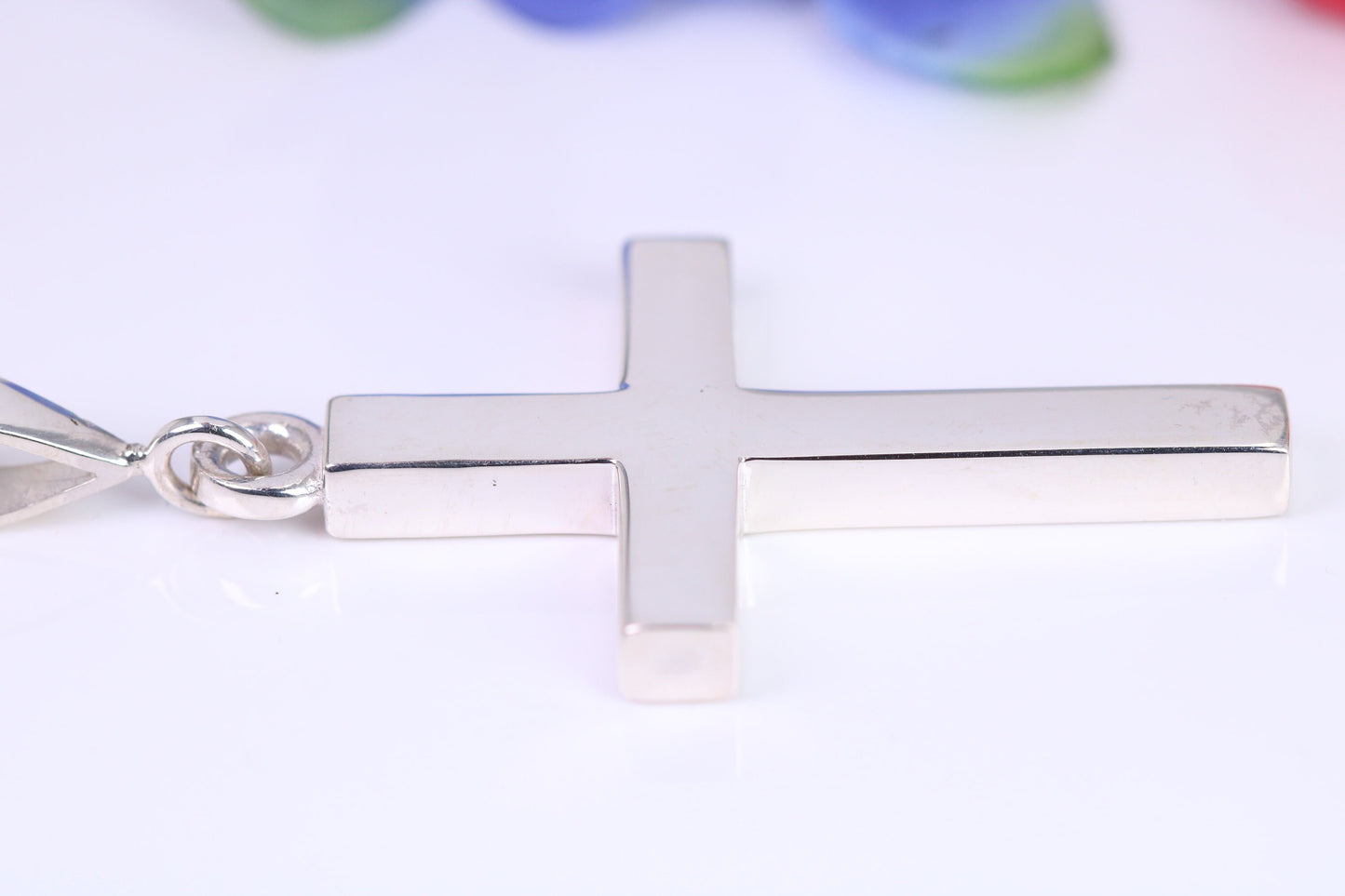 Very Large 65 mm Long Chunky Cross, High Polished Finish, Made From Solid Cast Silver, British Hallmarked