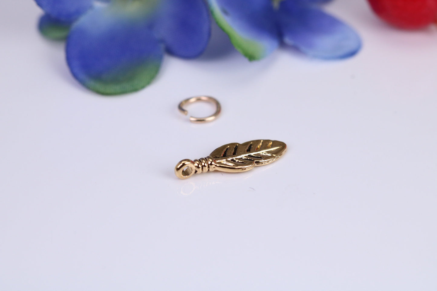 Leaf Charm, Traditional Charm, Made from Solid Cast Yellow Gold, British Hallmarked
