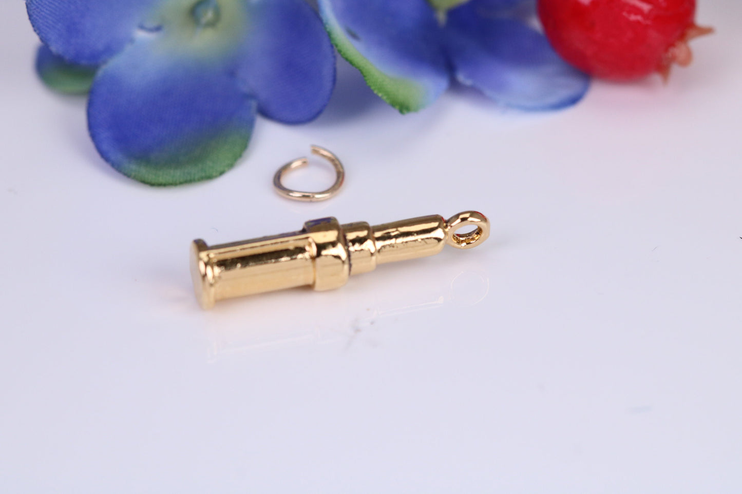 Telescope Charm, Traditional Charm, Made from Solid Cast Yellow Gold, British Hallmarked