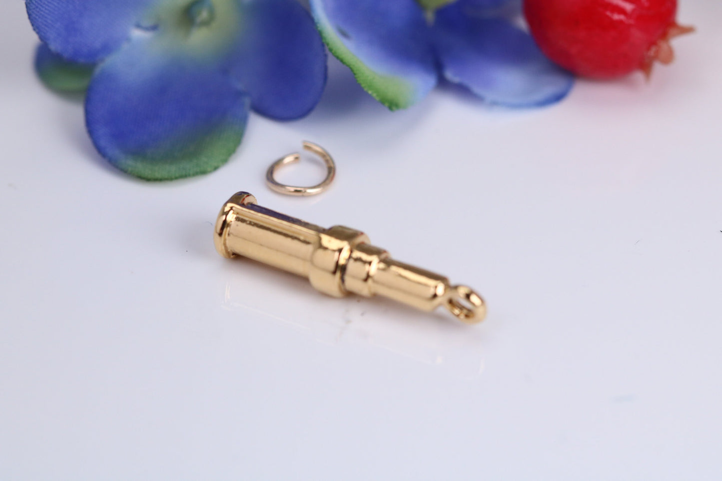 Telescope Charm, Traditional Charm, Made from Solid Cast Yellow Gold, British Hallmarked