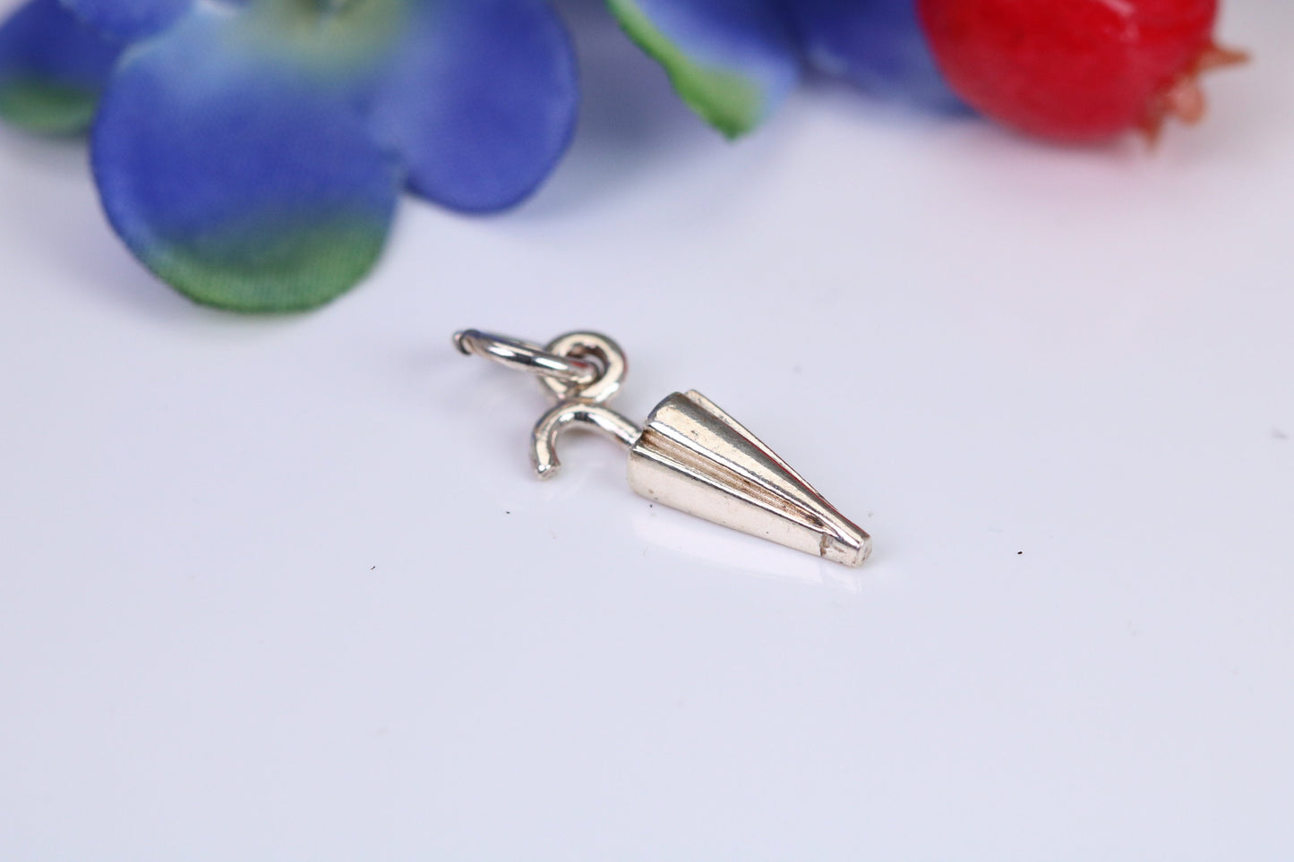 Umbrella Charm, Traditional Charm, Made from Solid 925 Grade Sterling Silver, Complete with Attachment Link