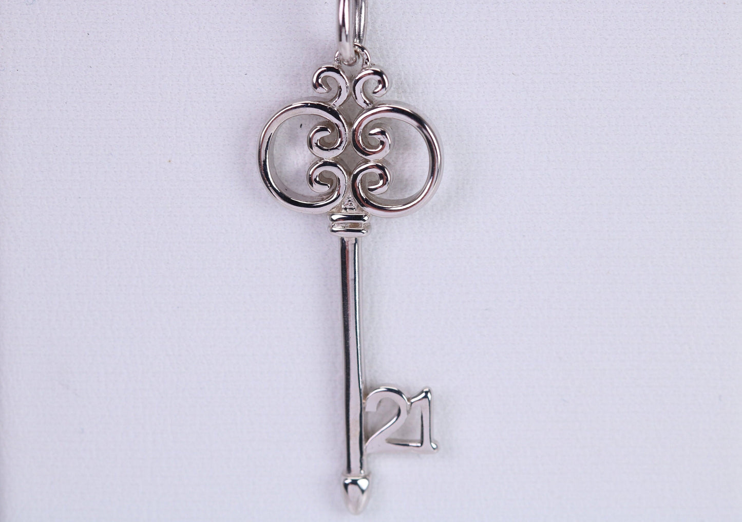 21st Birthday Key Necklace, Made from Solid 925 Grade Sterling Silver