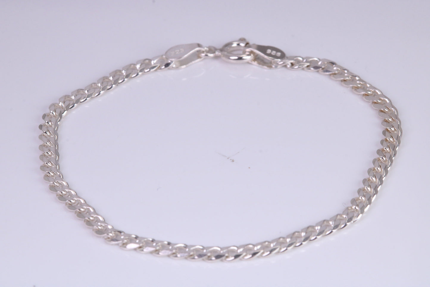 5 Inch long Diamond cut Link Bracelet, suitable for child, made from solid Sterling Silver