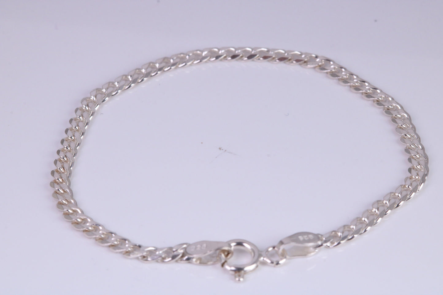 5 Inch long Diamond cut Link Bracelet, suitable for child, made from solid Sterling Silver