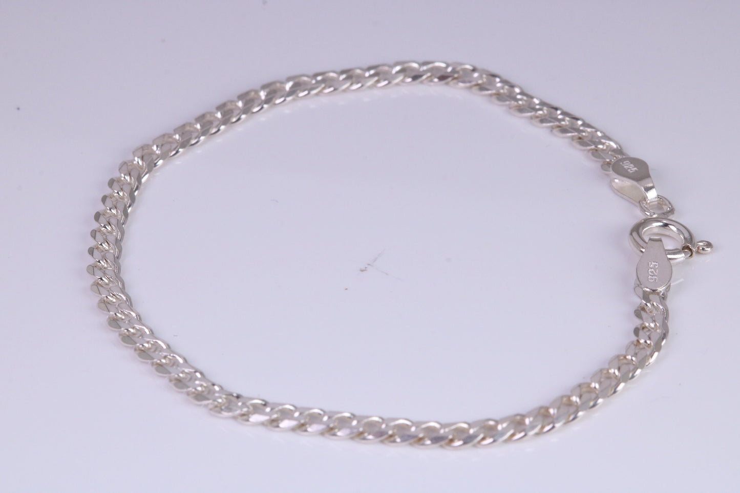 5 Inch long Diamond cut Link Bracelet, suitable for child, made from solid Sterling Silver
