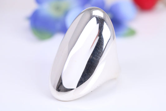 Oval Signet Ring, very very large substantial and very heavy, made from solid cast silver, British Hallmarked