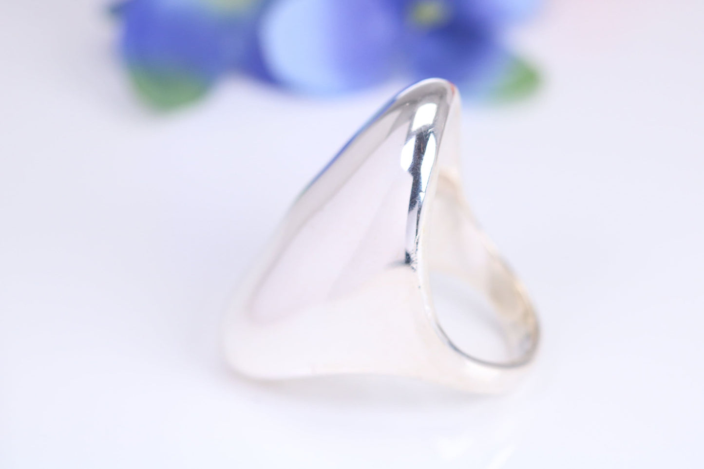 Oval Signet Ring, very very large substantial and very heavy, made from solid cast silver, British Hallmarked