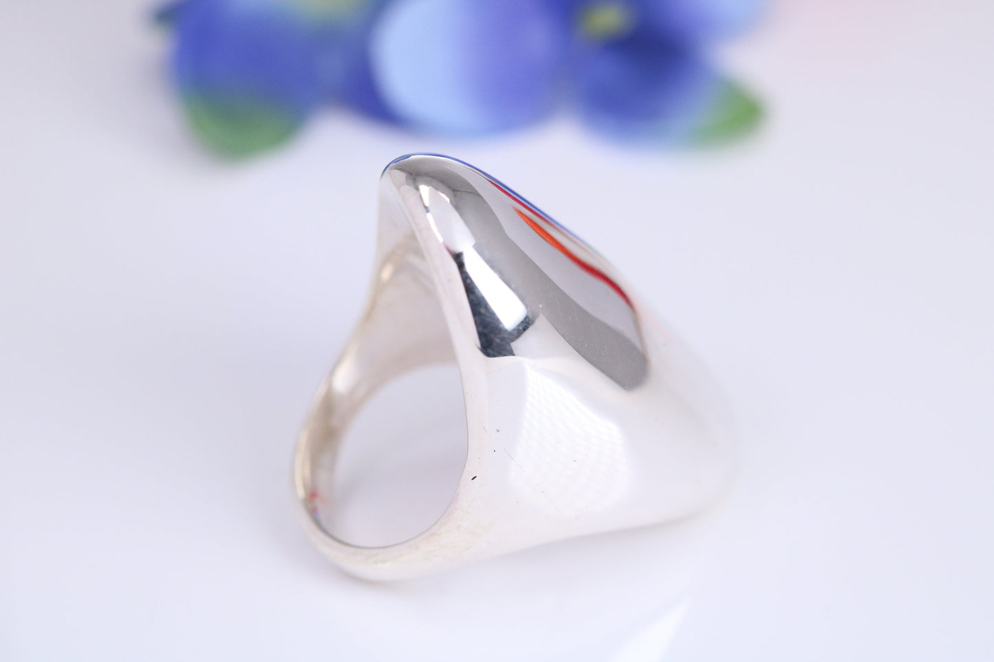 Oval Signet Ring, very very large substantial and very heavy, made from solid cast silver, British Hallmarked