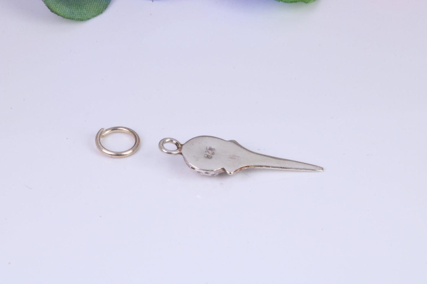 Golf Ball and Tee Charm, Traditional Charm, Made from Solid Cast 925 Grade Sterling Silver, Complete with Attachment Link
