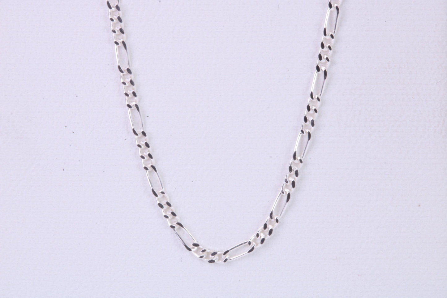 Figaro Chain, Made from solid 925 graded Sterling Silver, 16 inches long