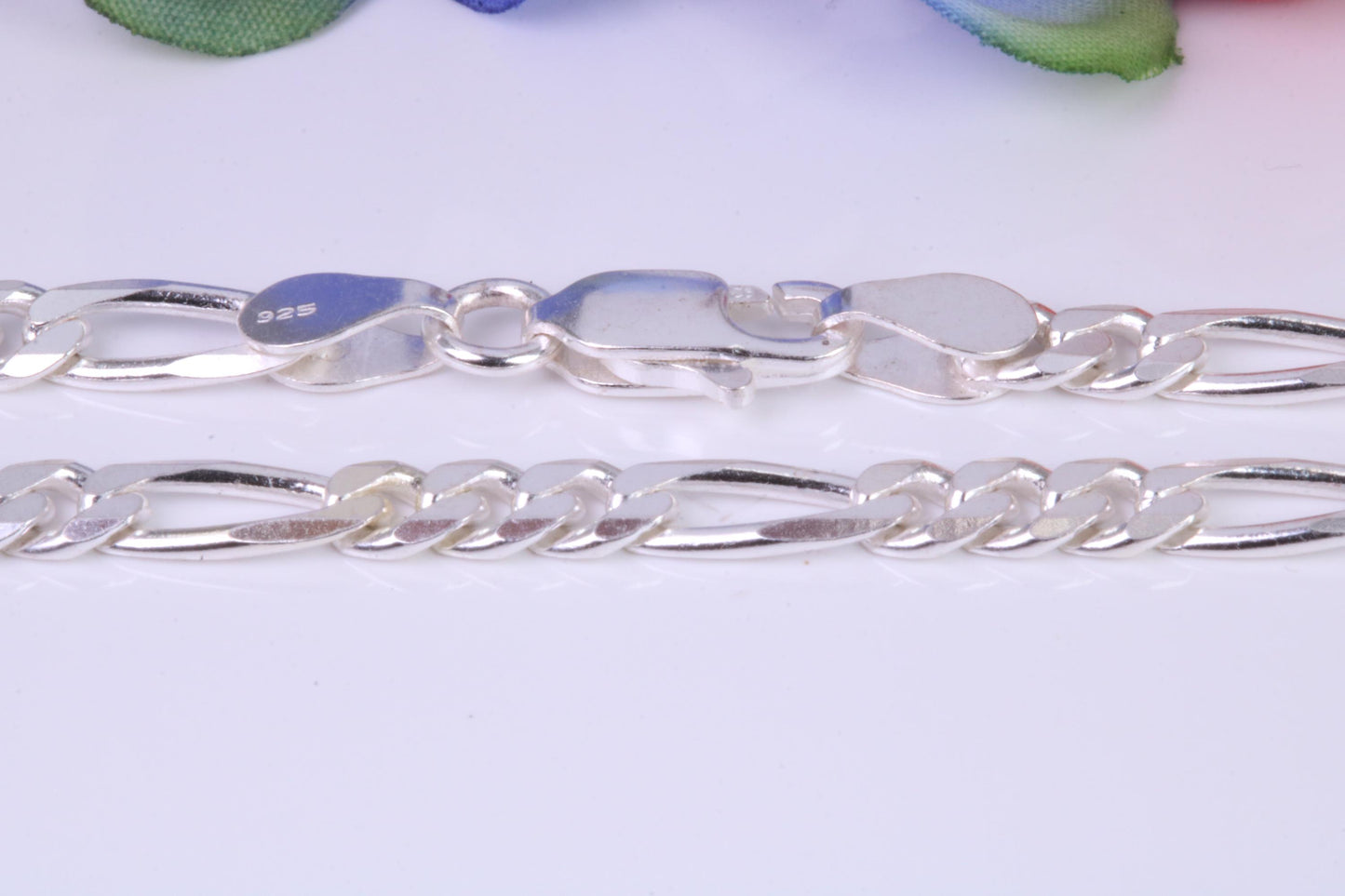 Heavy Figaro Chain, Made from solid 925 graded Sterling Silver, 18 or 22 inches long