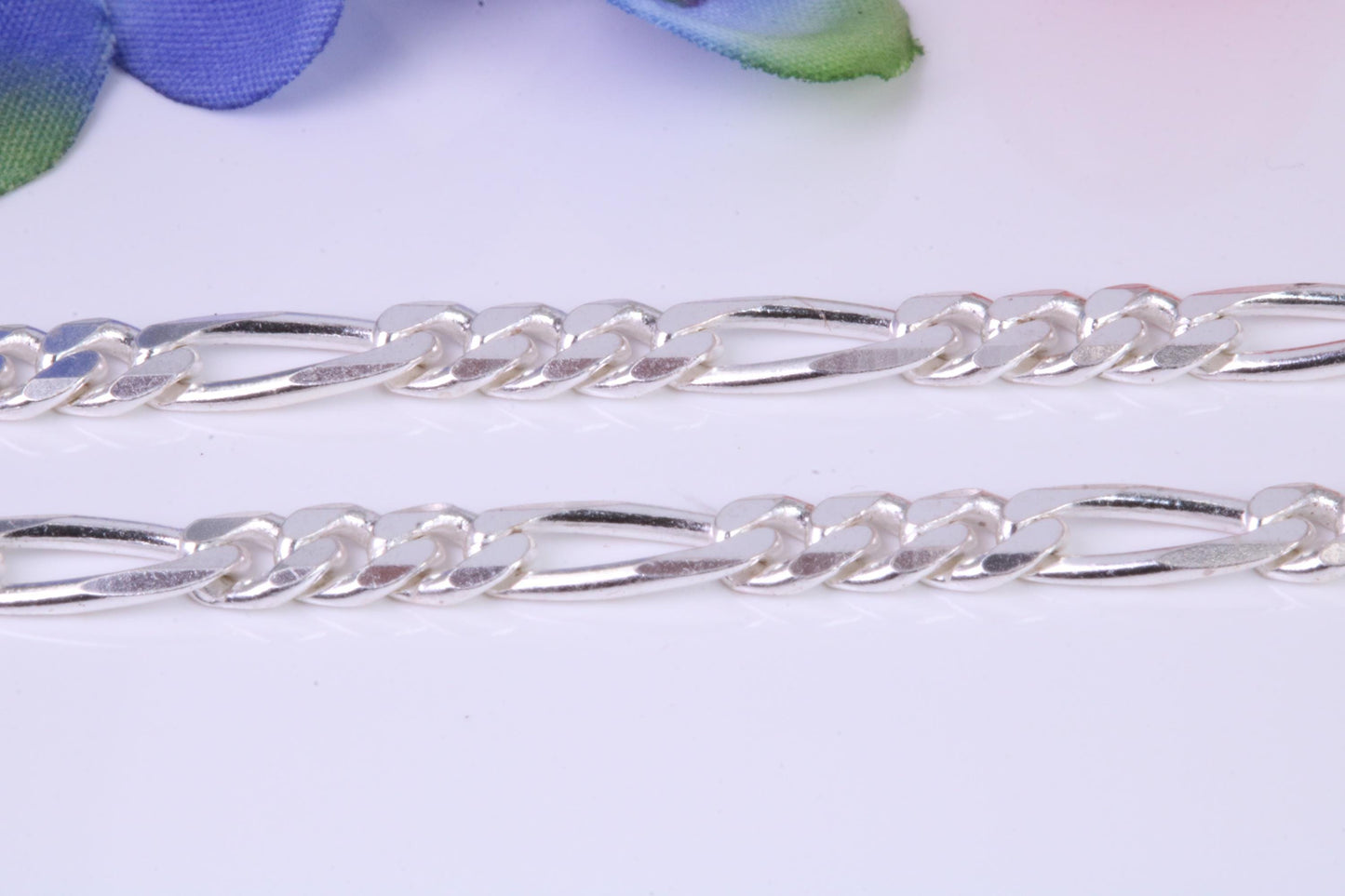 Heavy Figaro Chain, Made from solid 925 graded Sterling Silver, 18 or 22 inches long