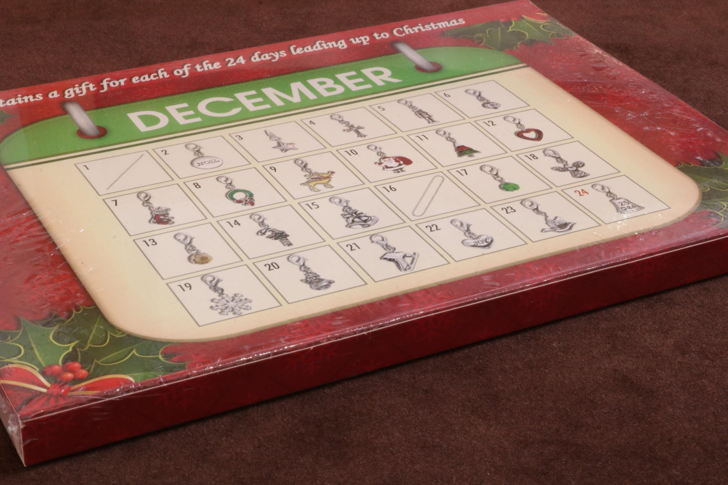 Christmas Charms Collection Advent Calendar, 24 Individual Charms Plus a Bracelet to Attach The Charms