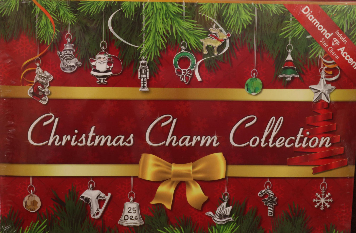 Christmas Charms Collection Advent Calendar, 24 Individual Charms Plus a Bracelet to Attach The Charms