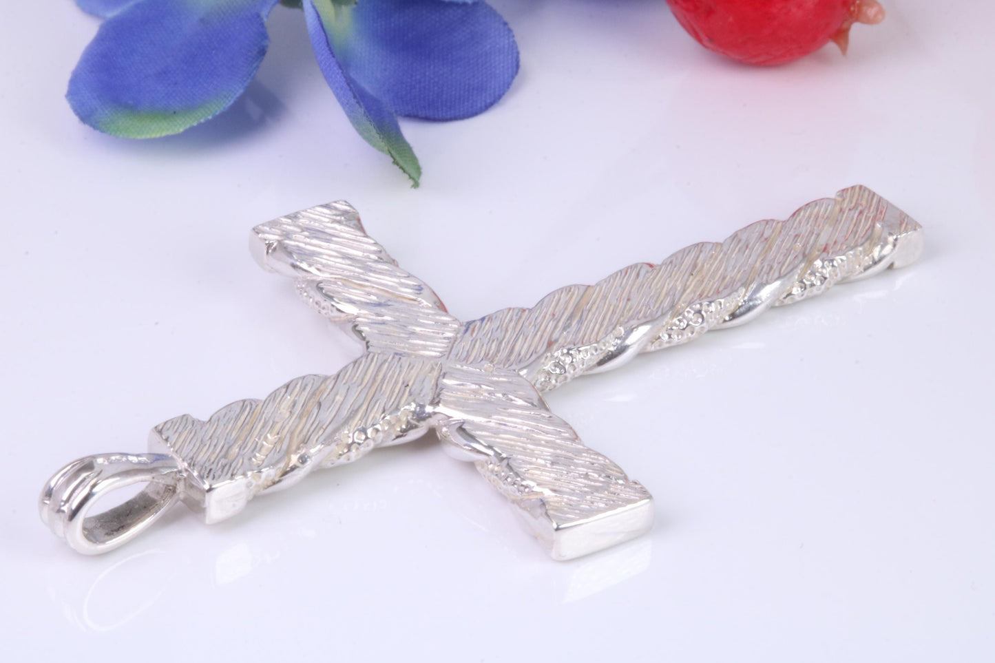 62 mm Long, Large Chunky Sterling Silver Cross, Made From Solid Cast Silver, British Hallmarked