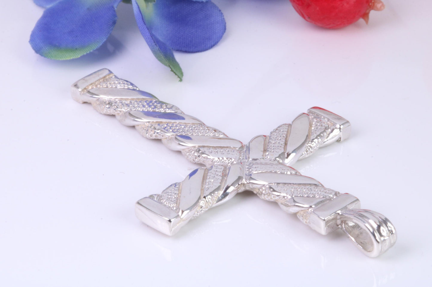 62 mm Long, Large Chunky Sterling Silver Cross, Made From Solid Cast Silver, British Hallmarked