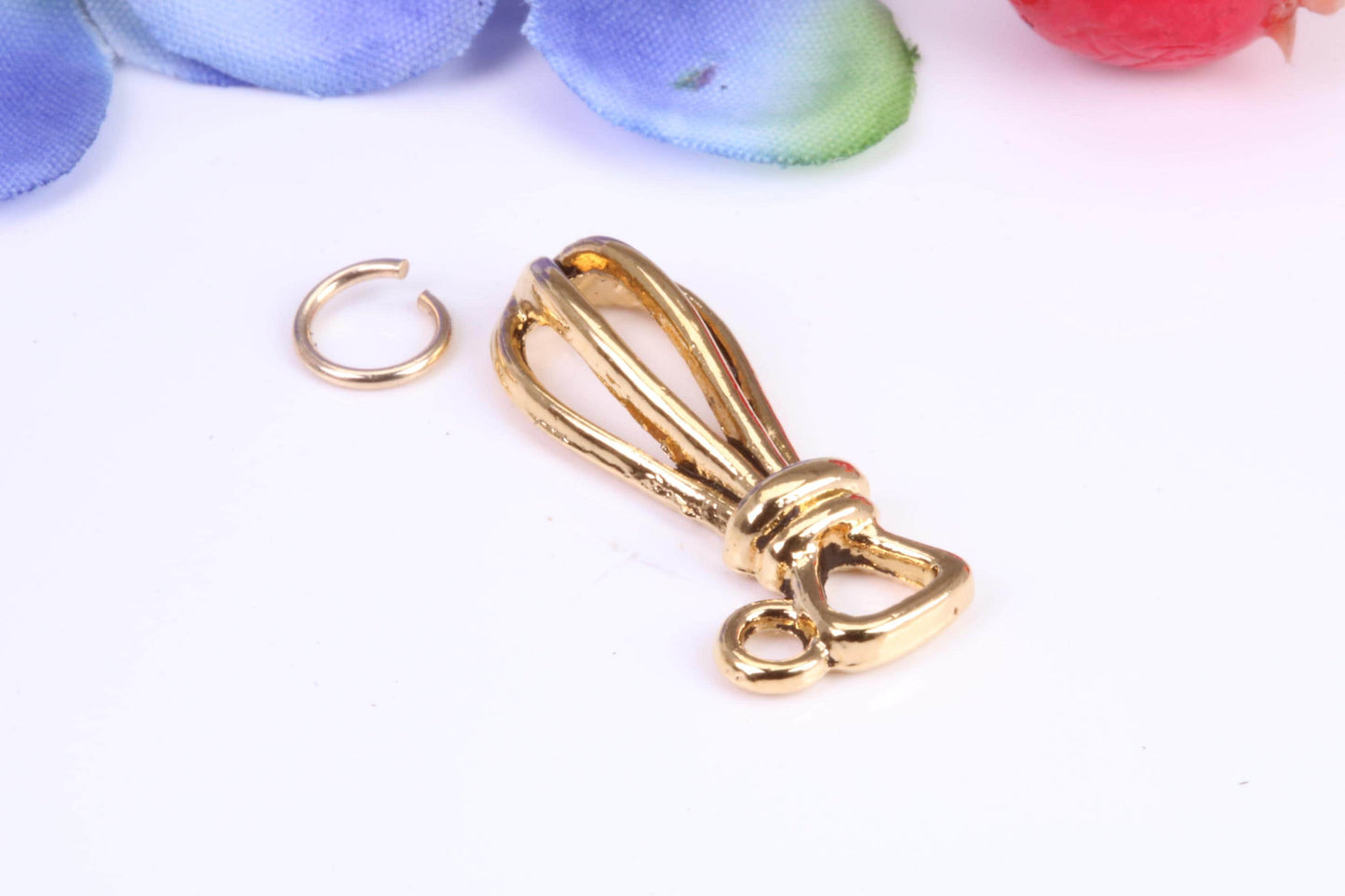 Food Whisker Charm, Traditional Charm, Made from Solid Cast Yellow Gold, British Hallmarked