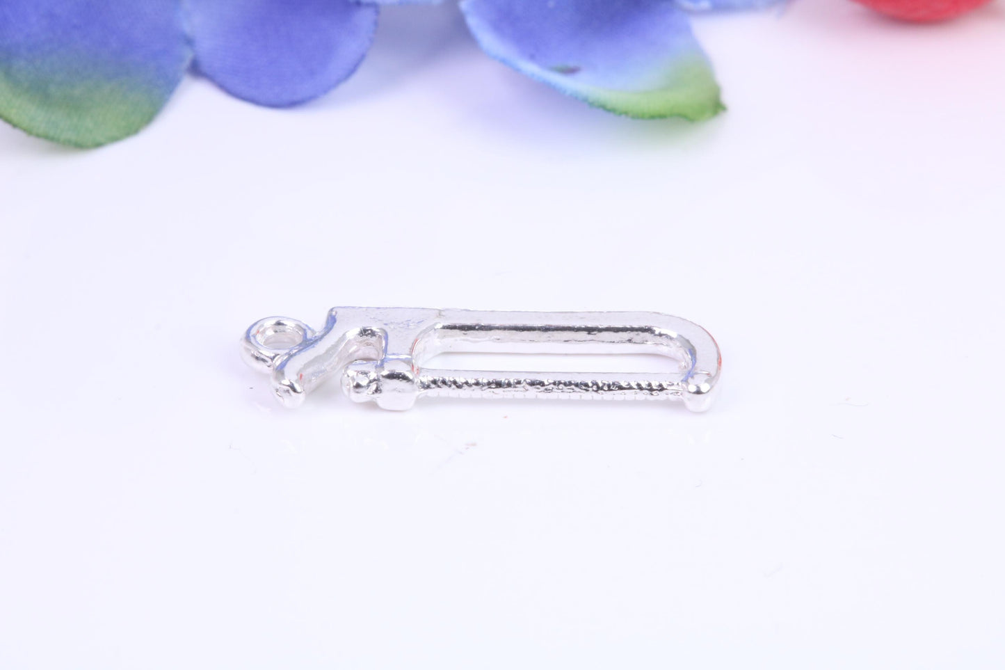 Hacksaw Charm, Traditional Charm, Made from Solid Cast Silver